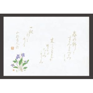 Photo: Shaku 4 Non-luminescent Kaiseki Paper Placemat Sumire すみれ(Apr - May)