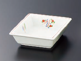 Photo1: Kaiseki Serving Dish 新花ふぶき角皿 (1)